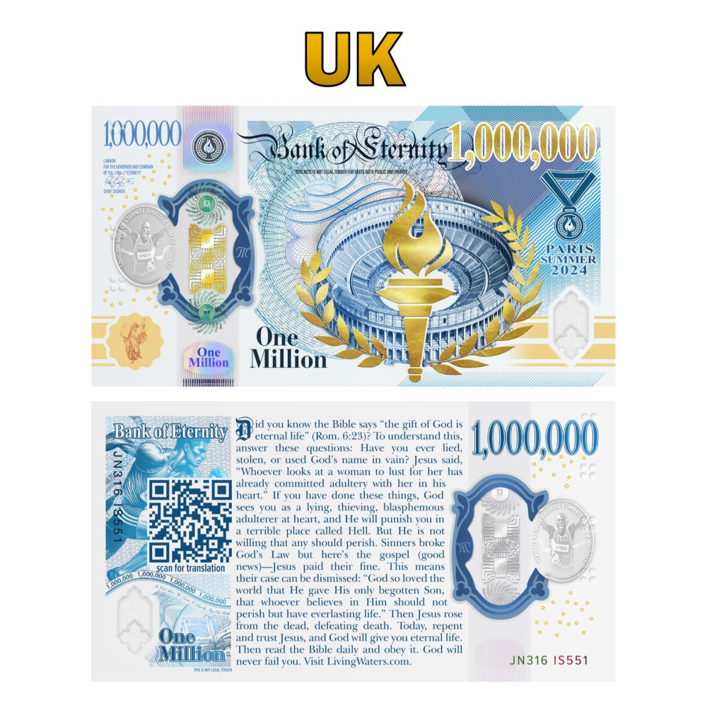 Paris Games 2024 - 'Million' Gospel Tracts (x100) – Living Waters Europe