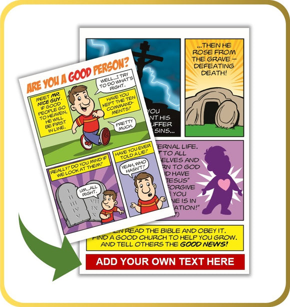 [CUSTOMISABLE] Comic - Are You A Good Person? MINI tract (x1,000)