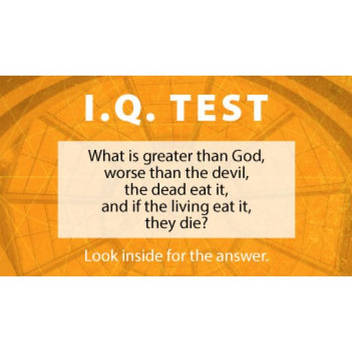 IQ TEST GREATER THAN GOD